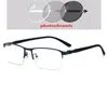 Sonnenbrille, blaues Licht, blockierend, halber Rahmen, quadratisch, kurzsichtig, für Damen und Herren, TR90, Myopie-Linse, verschreibungspflichtige Brille, 0 – 0,5 – 0,75 bis – 6,0