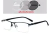 Lunettes de soleil bloquant la lumière bleue demi-monture carrée lunettes myopes femmes hommes TR90 myopie lentille Prescription Spectacle 0 -0.5 -0.75 à -6.0