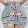 Women's Shorts Fashion Spring Summer Women Hollow Bandage Denim Sexy Lady Nightclub Dance Jeans Funny Clothing Girl Party Gift