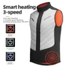 Men's Vests ROCKBROS Heated Vest 5 Places USB Heated Jacket Thermal Clothing Hunting USB Infrared Heating Vest Washable Men Winter Warm 231218