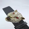 Western Rhinestone Leopard Burzacz Tygrys Tiger Drukuj skórzany męski prezent dżinsy 304o