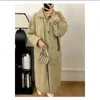 Dames Trench Coats Superaen Autumn en Winter Long Knitted Cardigan Hoogwaardige Kraagkraag Sweater Loose Style Coat