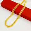 Pendant Necklaces Simulation 100% Pure 18KNecklace Men's Trendy Men's Personality Chain Domineering Thick Straps Real Gold Jewelry 231218