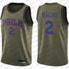 Personalizado Mens Mulheres Juventude Philadelphia''76ers''0 Richardson 2 Malone Camo Azul Vermelho Basquete Retro Jersey