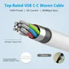 Câble USB C vers Type C 60 W pour iPhone 15 Nouveau cordon USB-C tressé avec emballage de vente au détail izeso