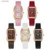 Dameshorloges Fashion rechthoek Women Watches Qualities Ladies polshorloges Quartz lederen klok 2023 Bayan Kol Saati vrouwelijke jurk Watch Giftl231217