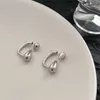 Studörhängen koreansk stil mode geometrisk fyrkantig silver färg genomborrad för kvinnor special unik design öron smycken gåva
