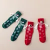 Kadınlar SOCKS Creative Christmas Manyetik Örme Noel Baba Gözleri Çoraplar Unisex Uzun Sonbahar Çorap