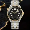 Classic Unisex Watch omg 41mm Sapphire waterproof stainless steel Strap Leather Strap Versatile Diving Watch machinery Watch Business and Casual Mens Watch dhgate