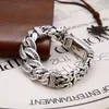 Bangle S925 Sterling Silver Original Certified SixCharacter Mantra Woven Mens Bracelet Retro Domineering Personality Chain 231219