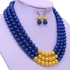 Abadon mais novo moda artesanal azul amarelo multi vertente camadas pérola gargantilha declaração colares sigma gama rho símbolo jóias y202583