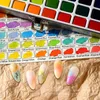 Glitter per unghie portatile 100 colori pigmenti solidi acquerello manicure per unghie disegnare kit di pittura fai da te glitter pittura ad acquerello decor pigmento per unghie 231218