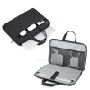 أكياس التخزين 15.6 "Notebook Bag Office Travel Portable Black Minimalist Business Notebcor