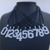 Collares colgantes 10 piezas Números numerados de acero inoxidable Collar Número árabe Encanto 1 2 3 4 5 6 7 8 9 0 Números clave de la habitación Joyería