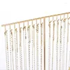 Jewelry Pouches Metal Necklace Display Stands Gold Black White Holder Earring Ring Organzier Wood Base Retail Exhibitor