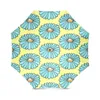 Paraplyer blå honisies blomma tri vik paraply sol regn vikbar 37,4 tum skydd resor för kvinnor