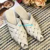 Womens Designer Shoes Botte Venetas Alfie Slippers Openback Leather Tisters Maifen Holiday Hollow Woven Leather Pointed Sandals For Summer Slim High Heels We HB6C