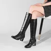 Boots Women Knee High Boots Pu Leather Platform Waterproof Long Boots White Red Party Fetish Boots Women's Shoes Autumn Winter 231219