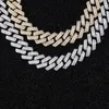 Hot Sale Hip-hop Jewelry in Stock Vvs Moissanite Cuban Chain Double Rows Miami Cuban Necklace 925 Sliver 13mm Cuban Link Chain