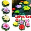 Fleurs décoratives 10 pièces/ensemble vente fleur de Lotus artificielle faux Eva en plastique flottant réaliste décor extérieur piscine plantes Simulation