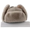 Traper Hats Rosyjski kapelusz dla mężczyzn Pilot Earflap Winter Koreańskie splicing Faux Rabbit Ushak Bomber zagęszczony ciepłą czapką Ski Ski 231219