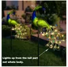 Décorations de jardin LED LED SOLARED LED LEIL PEACOCK FAITHERPHERPHER FAIRY DÉCOR lampe pour Pavilion Yard Landscape Lights