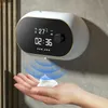 Dispenseur de savon liquide distributeur créatif mousse de mousse de temps Affichage de la température du corps humain induction à main lavage à la main Automatique 230306