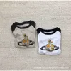 Designer Viviene Westwoods Sweat à capuche Viviennewestwood Petit groupe VW Empress Dowager Saturn Manches Raglan Col rond Imprimé T-shirt à manches longues Top Femmes Automne N