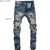 High amari amirl amirlies am amis imiri amiiri AM Abbigliamento firmato es Jeans Pantaloni denim es 8329 Alla moda Autunno Inverno Tattered Patch Street Slim Fit Small F SBL8