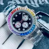 Luxury men's rainbow diamond watch, high-end designer watch, automatic mechanical watch, 40mm all stainless steel strap, bright 2813 movement, sapphire business watch