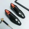 Chaussures habillées hommes oxfords toe orteil à lacets de printemps de mariage automne en cuir pu pour avec avec