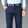 Men's Pants Spring Autumn Casual Elastic Business Trousers Fashion Comfortable Office Formal Black Blue Grey