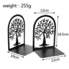 Decorative Objects Figurines Metal Geometry NonSlip Bookend Bracket Book Support Tree Stand Office Stop Accessories Ends Stopper Gifts 231219