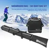 Ski-/Snowboardtaschen, Polyester-Snowboardstiefel-Tasche, wasserdicht, kombiniert, gepolsterte Ski-Reisetaschen, verstellbare Schuhe, Helme, Skitaschen, schwarzer Beutel-Organizer 231218