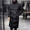 2023 Men s Down Jacket Mid Length Warm Standing Collar Cotton Winter Fashion Casual Street Clothing Size 5XL M 231220