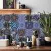 24 pezzi Mandala Adesivo da parete per piastrelle Cucina Impermeabile Autoadesivo Buccia e bastone Carta da parati PVC Rimovibile Decorazione della casa Decalcomania 231220