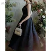 Casual Dresses Ninimon Classic Floral Jacquard Dress Elegant Summer Fabric Strap 2023 Vintage Vestidos Party Robe