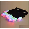 Gants de sport Jeux de plein air Clignotants Glow 7 Mode LED Raves Light Finger Lighting Mitt Black Party Fournitures Glowing Rave Clignotant Glo Dh1Zh