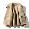 Futra męska jesienna zima zagęszcza się kurtka skórzana marka wysoka oraz aksamitna moda zagęszcza się moda duży rozmiar Khaki Man Kurtka 231220