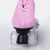 wholesale of new black and white double row ice skates by manufacturers, adult roller skates, four wheel skating flash