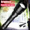 Nuove lanterne portatili 10000MAh LED Torcia più potente Ricarica USB Flash Light Torcia a LED Zoom Lanterna tattica Long Shot 26650 Torcia