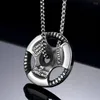 Pendant Necklaces Fitness Dumbbell Piece Sports Barbell Necklace Men's Steering Wheel Ring Body-building Weight Lifting Jewelry