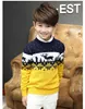 Pullover Baby Clothes Autumn Long Sleeve Cartoon Sweater Kids Boys Double Thickening Pullover Sweater Girl Knitted Sweater Christmas TopsL231215