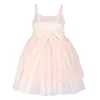 Robes de fille flofallzique filles robe tutu écharcation de couleur solide avec ceinture de fleur de perle pour le mariage de la fête de Pâques de Noël