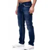 Herr jeans raka jeans män tvättade inget hål jean vår sommar pojkvän jeans streetwear lös cacual designer long denim byxor byxor l231220