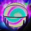 Reflective Basketball Size 7 Night Game Light Up Glowing Basket Ball Cool PU Leather Basketball For Training Birthday Gifts Toys 231220