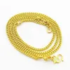 Correntes inteiras 24k ouro preenchido 2mm link colar para pingente moda alta qualidade cor amarela mulheres jóias acessórios292w