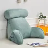 Almohada Súper Suave Triángulo Grande Respaldo Sólido Azul Oficina Sofá Cama Trasera Cama Soporte Lumbar Tamaño Grande Hogar S