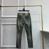 Luxuriöse Modedesigner-Jeans, luxuriöse, monogrammierte Denim-Motorrad-Jeans für Herren, lässige koreanische Mode, schwere Gongshi-Markenhose