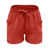 Short féminin Femme Summer Trawstring avec poches Couleur solide Mini High Taies Ligne droite Sport Pantalons CORTOS COSTO